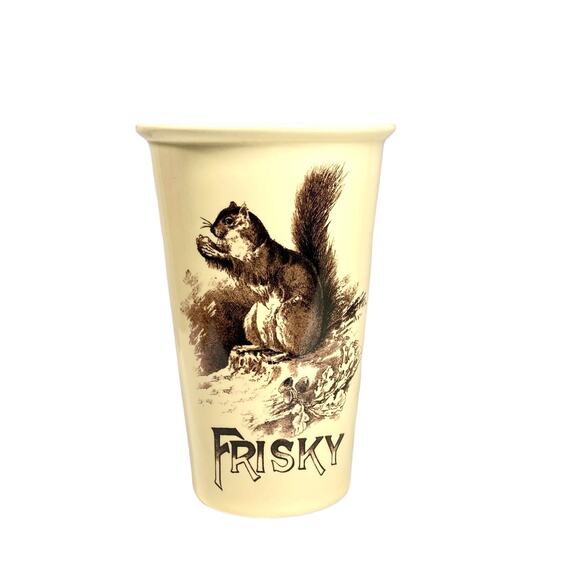 Vintage Frisky Coffee Cup Victorian Trading Company Squirrel Mug - Picture 1 of 6
